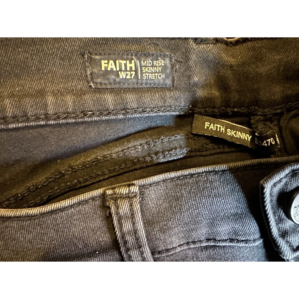Buffalo David Bitton Faith Jeans Women Size 4/27 Black Star Embellished Mid Rise - Picture 6 of 7
